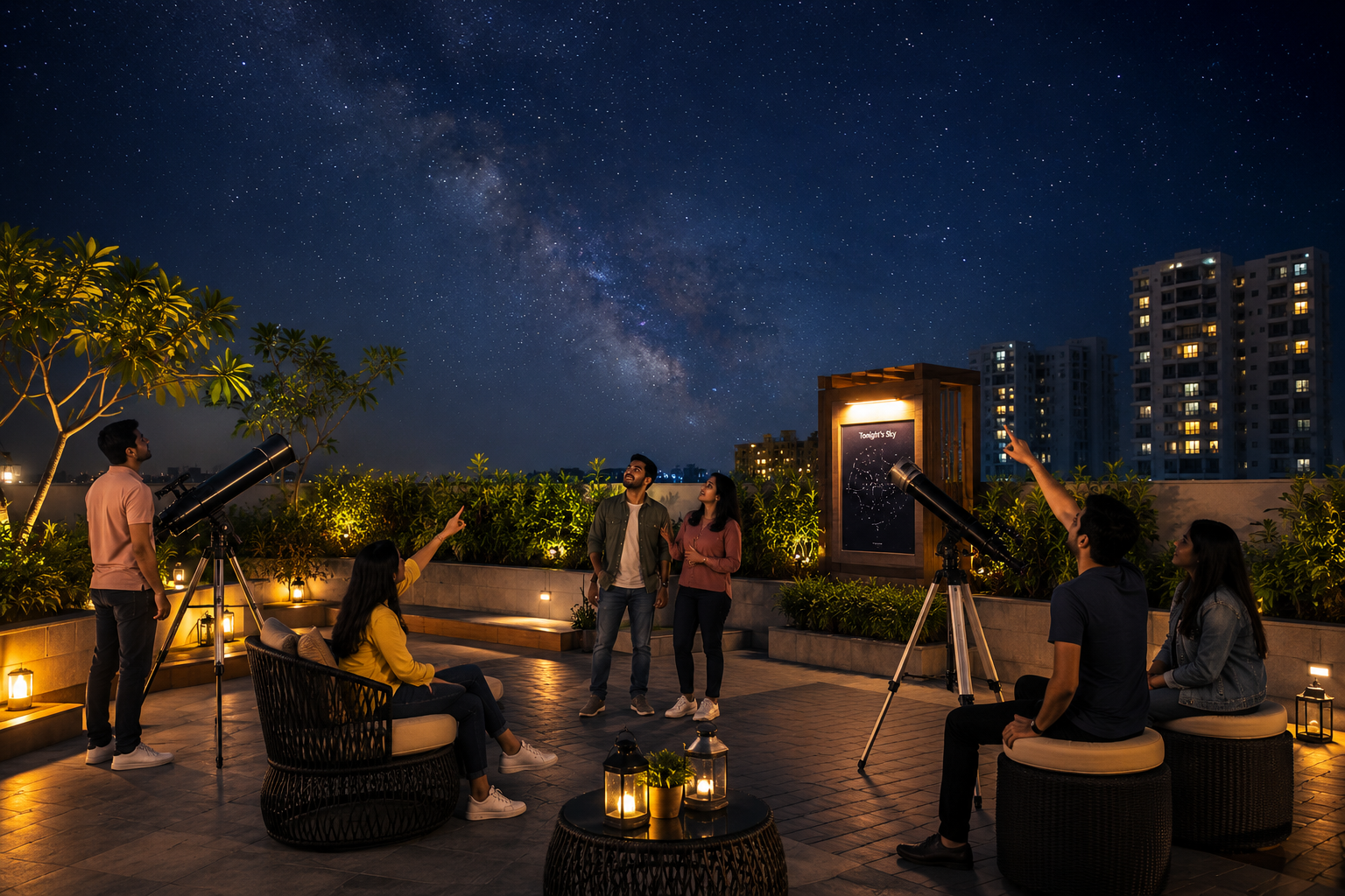 Stargazing zone at Pinnacle Farms Nandi Hills